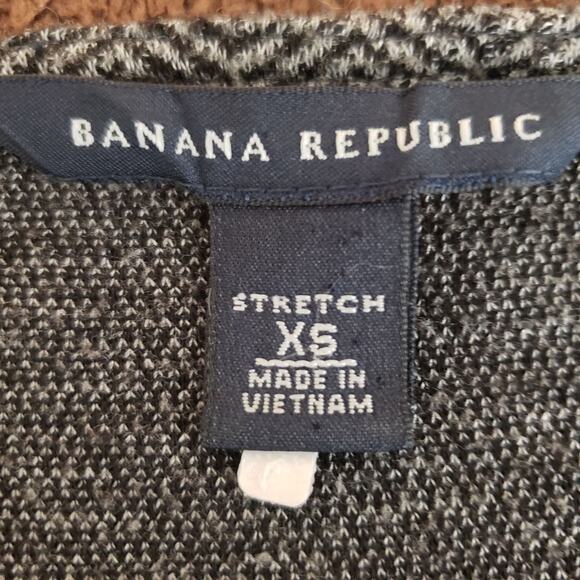 Banana Republic Gray Herringbone Tie Wrap Deep Surplice V-Neck Stretch Dress XS - Picture 10 of 13